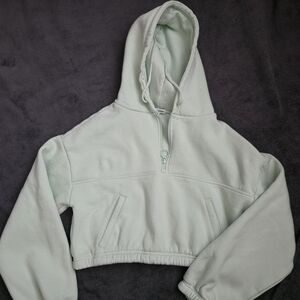 Meadow Mint Green Women's Crop Hoodie, Sweater, Dance, Stylish -Size‎ Small